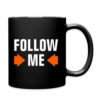 FOLLOW ME - FOLLOWER - LIKES - SOCIAL MEDIA - Tasse einfarbig - Schwarz - Rechts