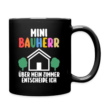 Dinosaurier Bagger Bauherr - Tasse einfarbig - Schwarz - Rechts