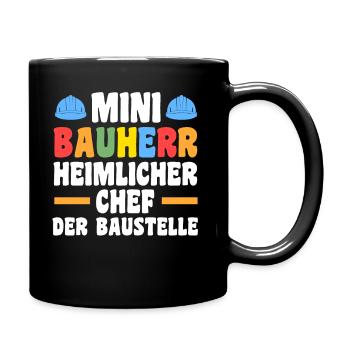 Bauherr - Tasse einfarbig - Schwarz - Rechts