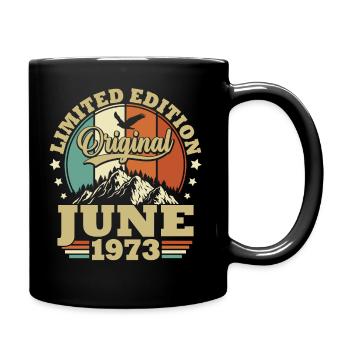 Geburtstagsgeschenk geboren im Juni 1973 - Tasse einfarbig - Schwarz - Rechts