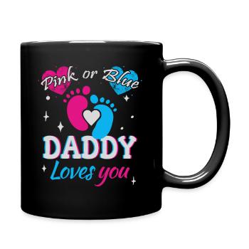 Rosa oder Blau, Papa liebt dich - Tasse einfarbig - Schwarz - Rechts