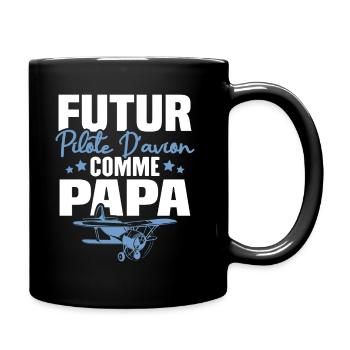 Futur Pilote d'avion comme Papa - Mug uni - noir - Droite