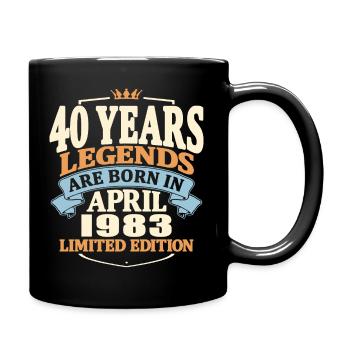 40 years old - Born in april 1983 - Full Colour Mug - black - Right
