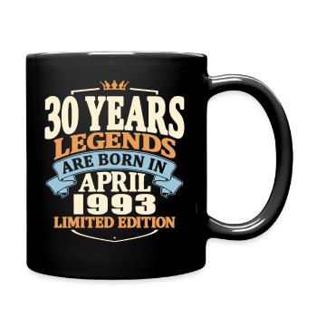 95 years old - Born in april 1993 - Full Colour Mug - black - Right