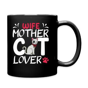 Fête des mères chat mignon mère - Mug uni - noir - Droite