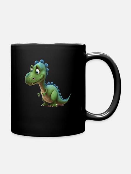 Dinosaurier Motiv - Tasse einfarbig - Schwarz