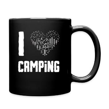 Ich liebe Camping - Tasse einfarbig - Schwarz - Rechts