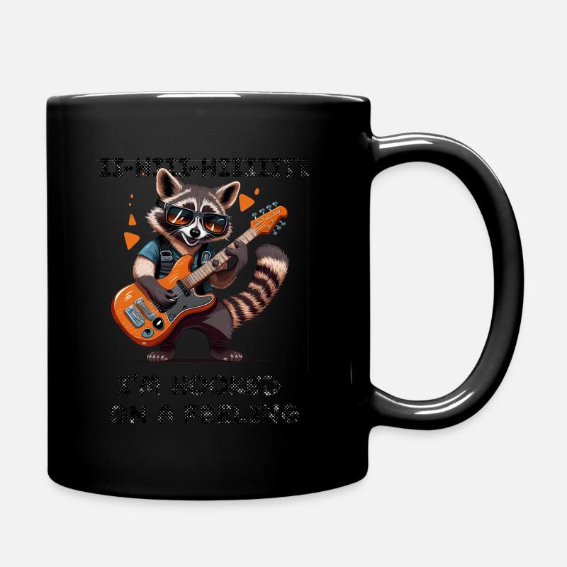 Raccoon Guitar accro à un sentiment - Mug uni - noir