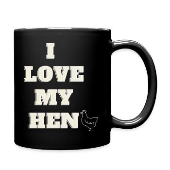 I LOVE MY HEN (Positive Design) - Full Colour Mug - black - Right