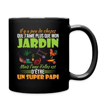 J'aime mon jardin et un super papi - Mug uni - noir - Droite