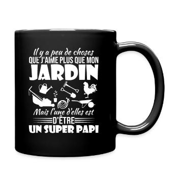 J'aime mon jardin et un super papi - Mug uni - noir - Droite
