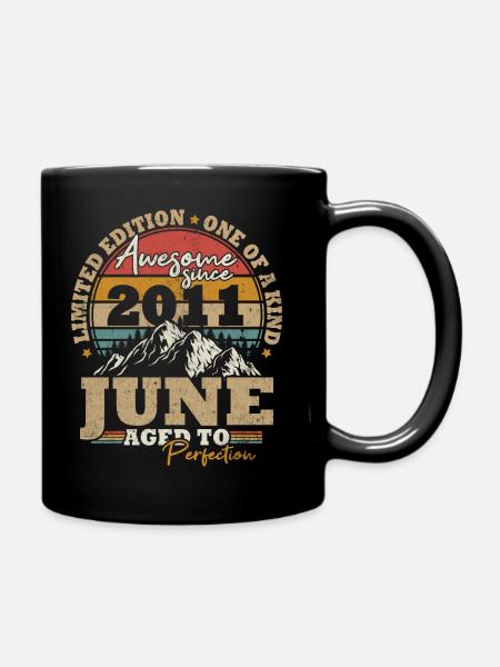 Juin 2011 Vintage Cadeau D’anniversaire 12 ans - Mug uni - noir