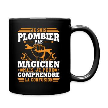 Je suis plombier - Mug uni - noir - Droite