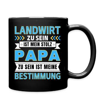 Landwirt zu sein ist mein Stolz; Papa Geschenk - Tasse einfarbig - Schwarz - Rechts