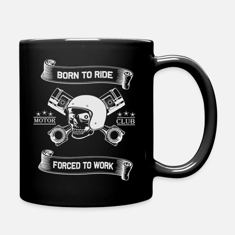 Born To Ride MC Skull Piston Design - Mug uni - noir