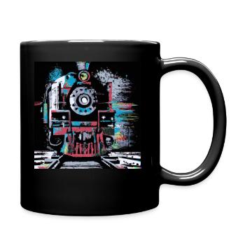 Expressionnisme de locomotive à vapeur vintage - Mug uni - noir - Droite