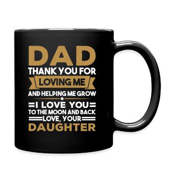Vater-Tochter-Geschenk - Tasse einfarbig - Schwarz - Rechts