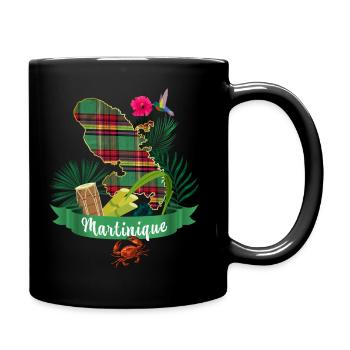 Martinique Madras Urlaub Französische Antillen - Tasse einfarbig - Schwarz - Rechts