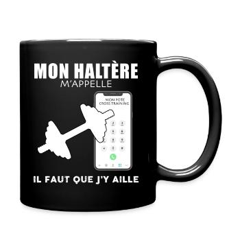 Mes haltères m'appellent Cadeau Sport - Mug uni - noir - Droite