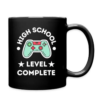 High School Level Complete Gamer Graduate - Full Colour Mug - black - Right