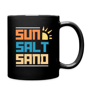 Sun Salt Sand Summer Vibes - Full Colour Mug - black - Right