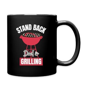 Stand Back Papa est en train de griller drôle de grill Citation BBQ - Mug uni - noir - Droite