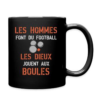 Joueur aux boules Pétanque Bouliste - Mug uni - noir - Droite