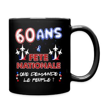 Anniversaire 60 ans Juillet Fête Nationale - Mug uni - noir - Droite