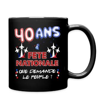 Anniversaire 40 ans Juillet Fête Nationale - Mug uni - noir - Droite