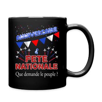 14 Juillet Fête Nationale Et Anniversaire Famille - Mug uni - noir - Droite