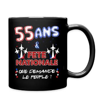 55 Ans Juillet Fête Nationale Homme Ou Femme - Mug uni - noir - Droite