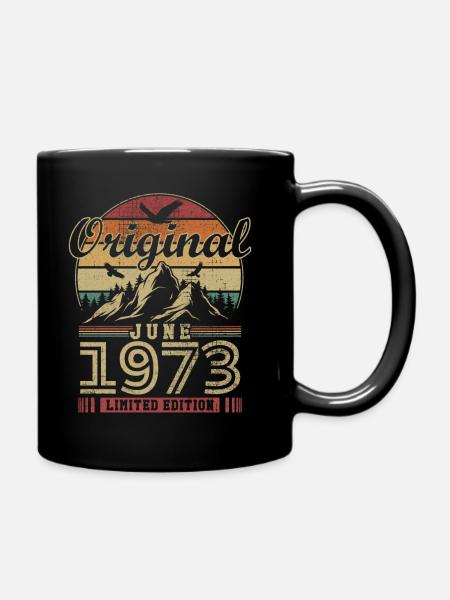 Original Juni 1973 Vintage Jubiläum 1973 - Tasse einfarbig - Schwarz