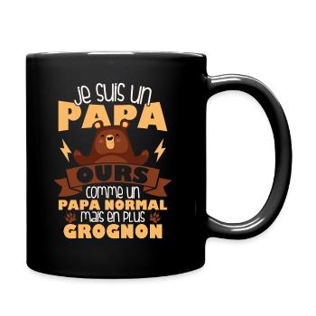 Je suis un papa ours comme un papa normal cadeau - Mug uni - noir - Droite