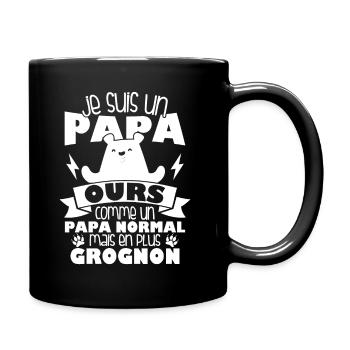 Je suis un papa ours comme un papa normal cadeau - Mug uni - noir - Droite