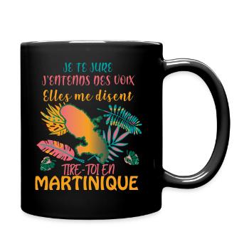 Je Me Tire en Martinique Citation Homme Femme - Mug uni - noir - Droite