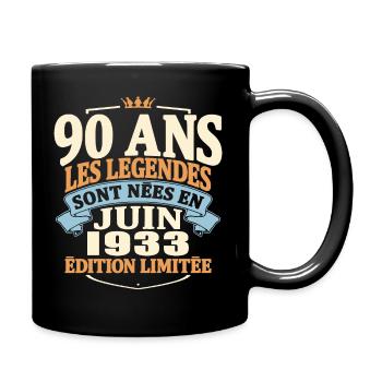 juin 1933 - anniversaire 1933 - 90 ans - Mug uni - noir - Droite