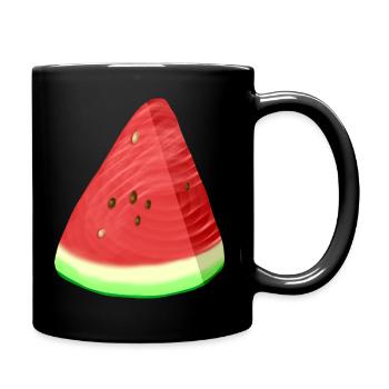 Wassermelone Melone Obst Sommer Sommerliebe Frucht - Tasse einfarbig - Schwarz - Rechts