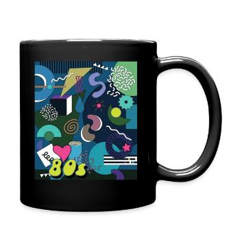 Memphis Design blue - Full Colour Mug - black - Right