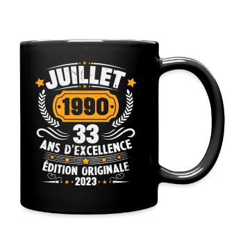 Vintage 1990 Juillet Cadeau D'anniversaire 33 Ans - Mug uni - noir - Droite