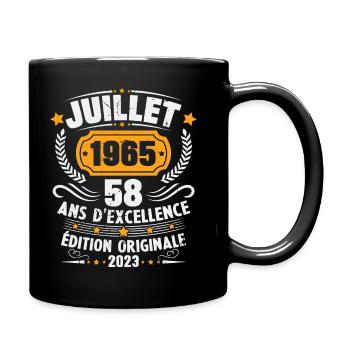 Vintage 1965 Juillet Cadeau D'anniversaire 58 Ans - Mug uni - noir - Droite