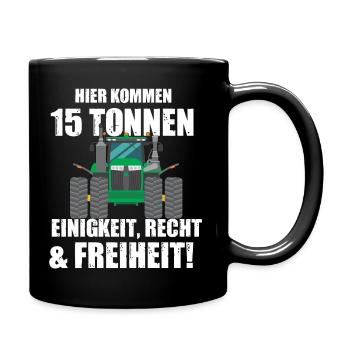 Lustige Traktor Sprüche zum Geburtstag - Tasse einfarbig - Schwarz - Rechts