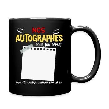 Signature Autographes Collègues Stars pour Départ - Mug uni - noir - Droite