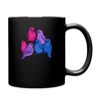 Bisexuel Fierté Oiseaux Perroquets Perruches Kawaii Bi - Mug uni - noir - Droite
