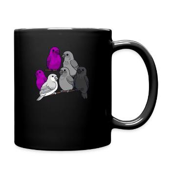 Asexuelle Rudelvögel Papageien Wellensittiche Kawaii Ass - Tasse einfarbig - Schwarz - Rechts
