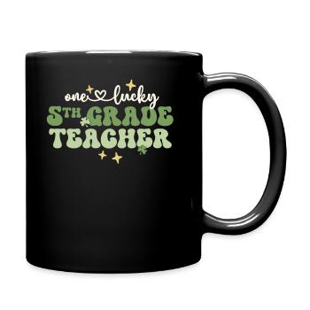 Un enseignant chanceux Rétro Enseignant de 5e année St - Mug uni - noir - Droite