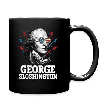 George Sloshington 4th Of July Men American Flag - Full Colour Mug - black - Right