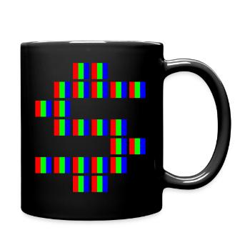 Pixel Art $ - Tasse einfarbig - Schwarz - Rechts