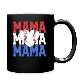 Baseball Mama Shirt Vintage Retro American - Full Colour Mug - black - Right