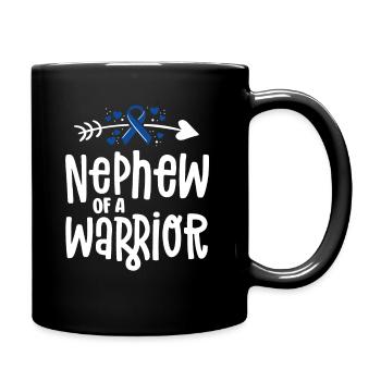 Neffe eines Krieger-Support-Teams Darmkrebs - Tasse einfarbig - Schwarz - Rechts