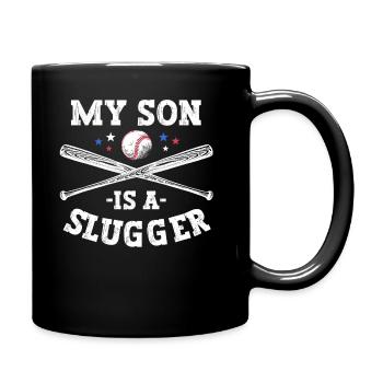 My Son Is A Slugger Boy Parents Fathers Day - Full Colour Mug - black - Right